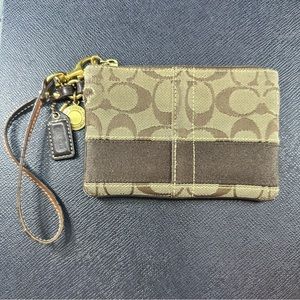 COACH signature canvas wristlet